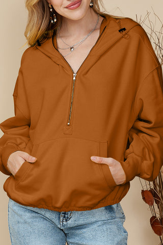 Half Zip Hoodie with Kangaroo Pockets