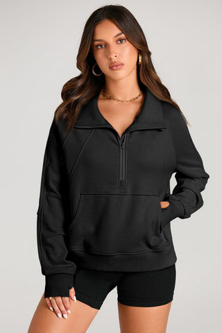 Quarter Zip Hight Neck Sweatshirt - 8 Colors