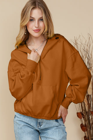 Half Zip Hoodie with Kangaroo Pockets
