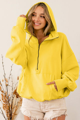 Half Zip Hoodie with Kangaroo Pockets