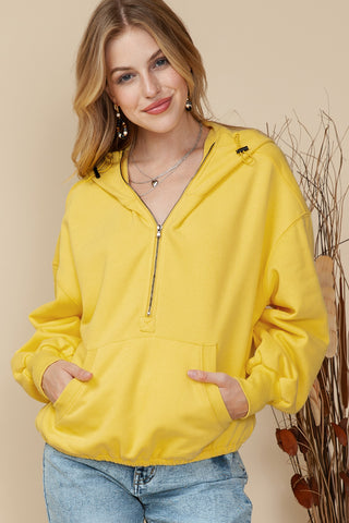 Half Zip Hoodie with Kangaroo Pockets