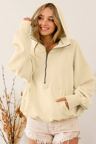 Half Zip Hoodie with Kangaroo Pockets