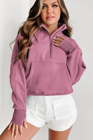 Quarter Zip Hight Neck Sweatshirt - 8 Colors