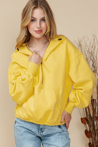 Half Zip Hoodie with Kangaroo Pockets