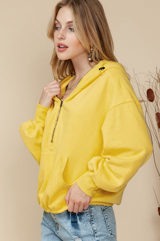 Half Zip Hoodie with Kangaroo Pockets