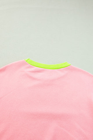Bubble Sleeve Sweatshirt Contrast Trim - 2 Colors
