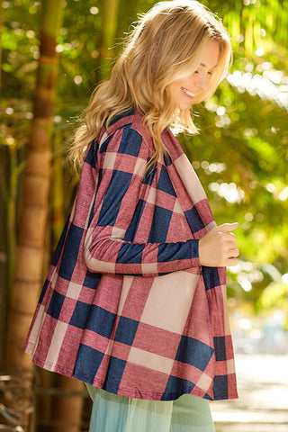 Plaid Black, Red & Beige Jacket