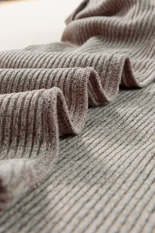 V Neck Strap & Button Detail Ribbed Tee