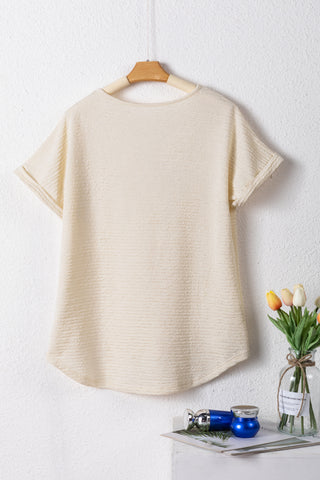 V Neck Textured T Shirt - 2 Colors
