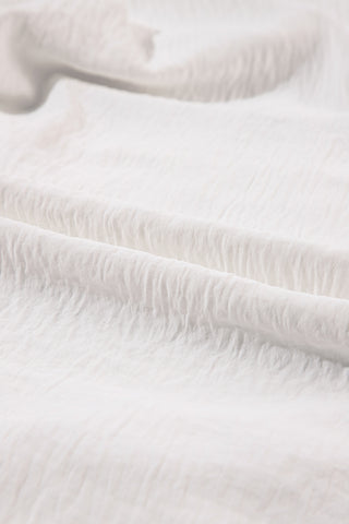 White Puff Sleeve Buttoned Shirt Dress