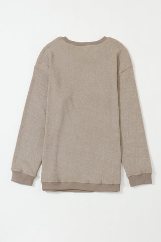 Ribbed Knit Round Neck Sweatshirt - 6 Colors