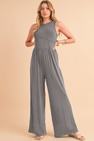Sleeveless High Waist Wide Leg Jumpsuit - 3 Colors