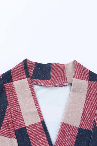 Plaid Black, Red & Beige Jacket