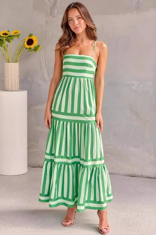 Striped Maxi Spaghetti Straps - 3 Colors