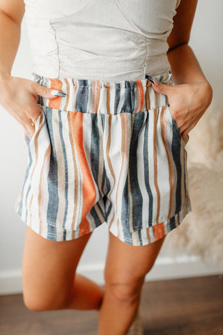 Vintage Wash Striped Shorts