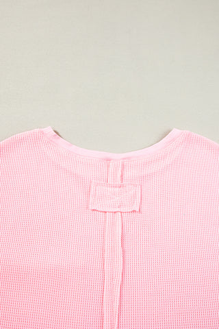 Waffle Knit Oversize T Shirt Shorts Set