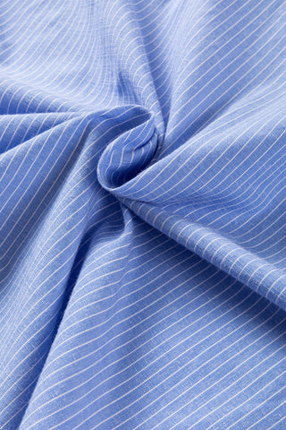Stripe Tunic Shirt Roll Tab Sleeves - 3 Colors