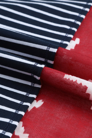 Stripes & Stars V Neck Short Sleeve Knit - 2 Color Variations