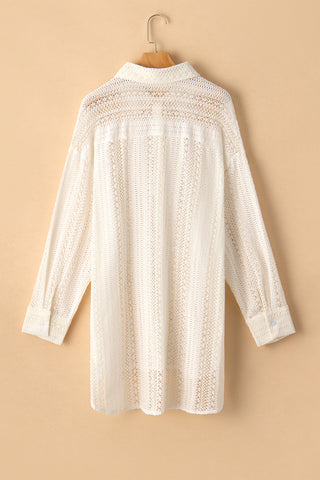 Lace Shirt Dress with Button Front - 2 Colors