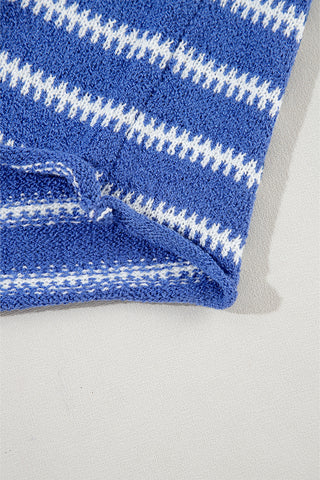 Loose Fit Striped Round Neck Drop Shoulder Sweater - 4 Colors