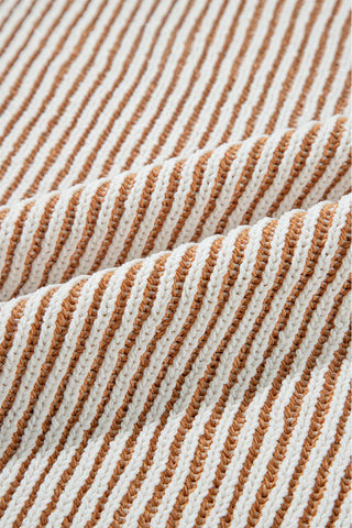 Striped Contrast Trim Loose Sweater - 4 Colors