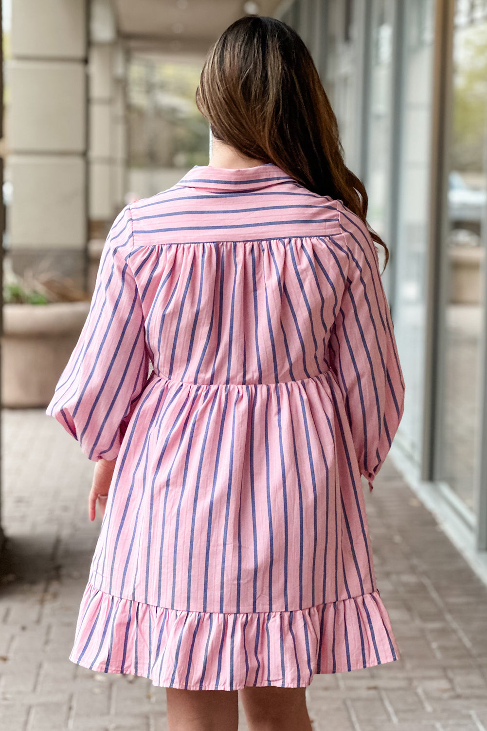 Pink Striped Shirt Dress | Oliviea No. 9