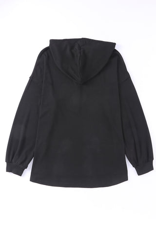 Hoodie with Tortoise Shell Button Front