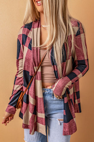 Plaid Black, Red & Beige Jacket