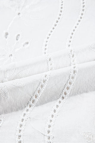 Embroidered V Neck Top Knotted Straps - 2 Colors