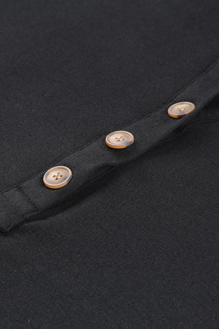 Hoodie with Tortoise Shell Button Front