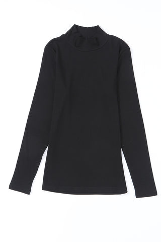 Ribbed Mock Neck Long Sleeve Top - 3 Colors