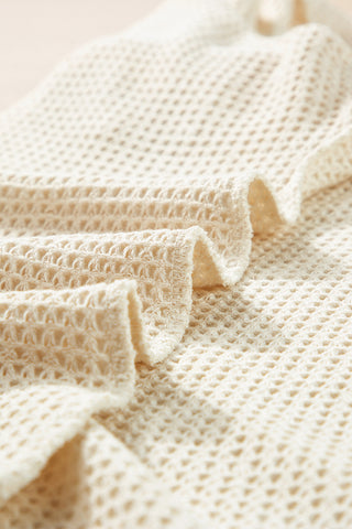 Fringe Trim Waffle Knit Textured Shorts Set - 3 Colors