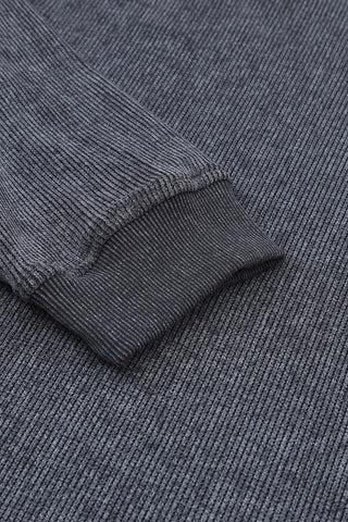 Ribbed Knit Round Neck Sweatshirt - 6 Colors