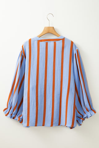 Crinkle Ruffle Sleeve Loose Top - 3 Colors