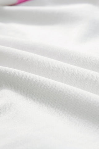 White Stripe Colorblock Sleeve Collared Short Dress