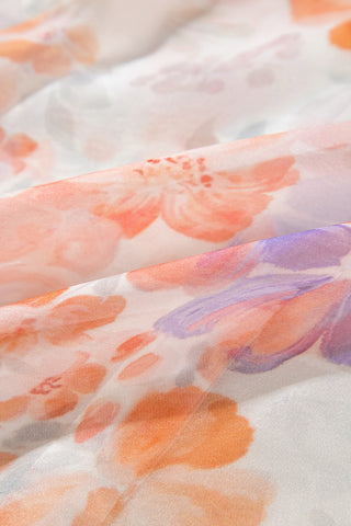 Floral Print Balloon Sleeve Loose Blouse
