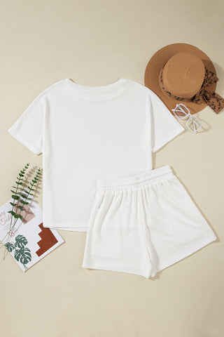 Casual Textured 2 Piece  Shorts Set - 3 Colors