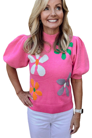 60s Flower Power Short Sleeve Knit