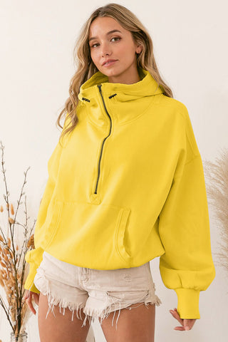Half Zip Hoodie with Kangaroo Pockets