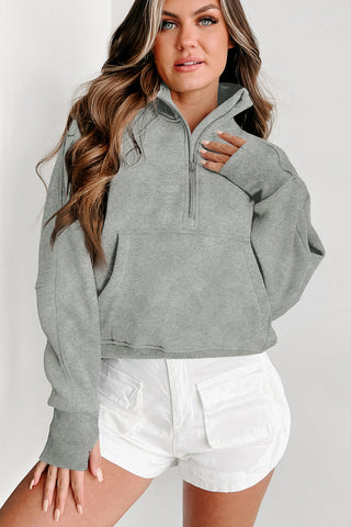 Quarter Zip Hight Neck Sweatshirt - 3 Colors