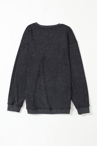 Ribbed Knit Round Neck Sweatshirt - 6 Colors