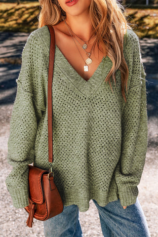 Oversized Hollowed Knit Sweater - 4 Colors