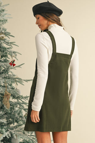 Corduroy Overalls Dress - 3 Colors