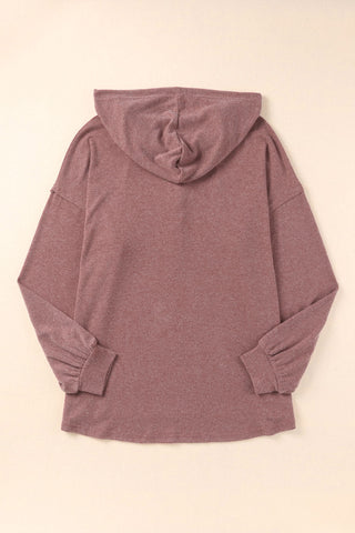 Hoodie with Tortoise Shell Button Front