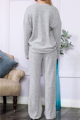 Ribbed Knit Loungewear Set - 4 Colors