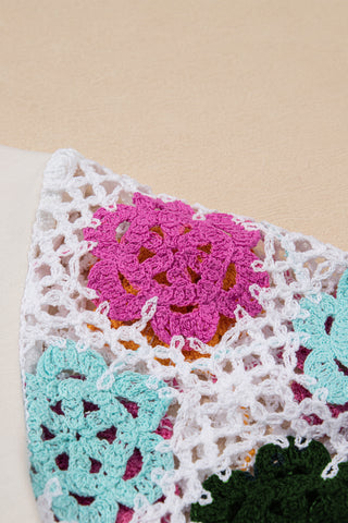 White Floral Crochet Splicing Sleeve T-shirt Dress - Alleure