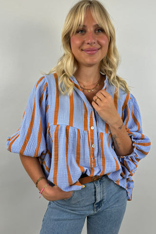 Crinkle Ruffle Sleeve Loose Top - 3 Colors