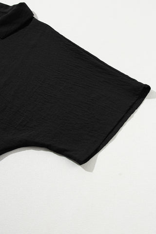 Romper Short Sleeves Collar Button Front - 4 Colors