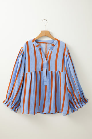 Crinkle Ruffle Sleeve Loose Top - 3 Colors
