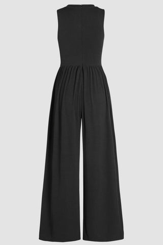 Sleeveless High Waist Wide Leg Jumpsuit - 3 Colors
